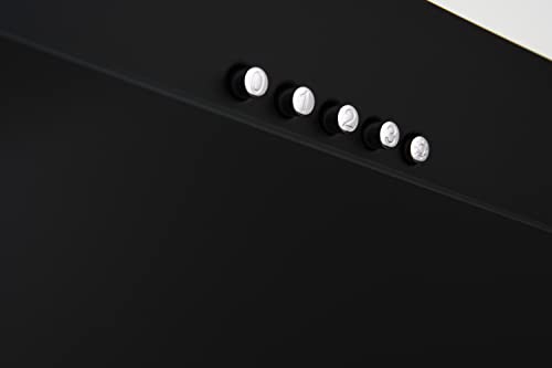 Respekta Dunstabzugshaube kopffrei / Dunstabzugshaube schräg 60 cm / Metallgehäuse mit Glasschirm in Schwarz / Abluft - und Umluftfunktion / CH33060SB / B / 51 – 63,5 dB