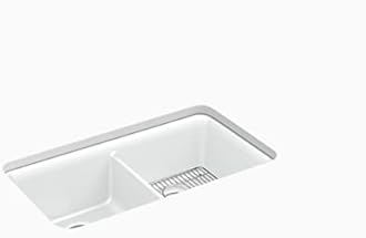 Kohler 8199-CM6 Cairn® 33-1/2" undermount double-bowl kitchen sink, Matte White