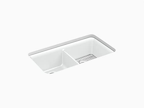 Kohler 8199-CM6 Cairn® 33-1/2" undermount double-bowl kitchen sink, Matte White