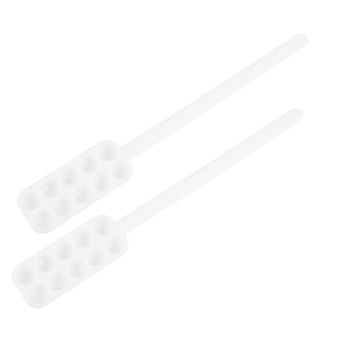 Beavorty 2個 錠剤計量スプーン ディスペンサーポット 丸 計算へら ティースプーン 錠剤計数ツール シリ ディスペンサー 化粧品スプーン プロテイン計量スクープ ミニスクープ 白い