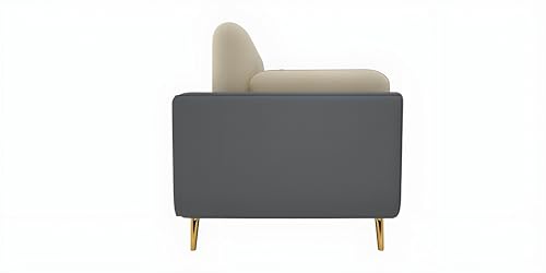 Image of Velvet Contemperory Sofa Couch with Cushion Chaise Lounge Sectional Perfect for Living Room & Bedroom Guests Home & Office (3 Seater Blue & Beige)