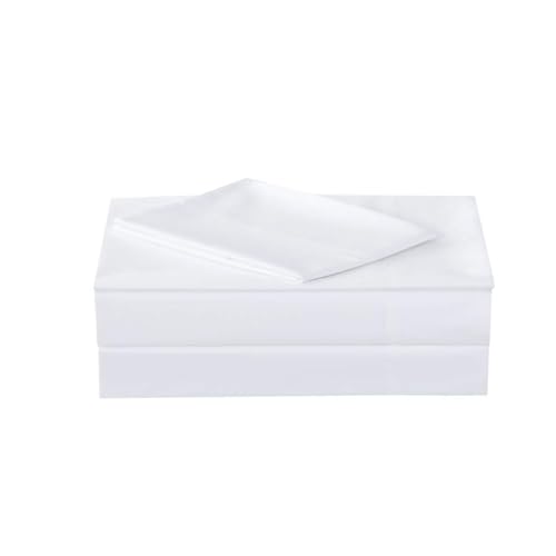 Image of 100% Cotton Percale Sheets King Size - 200 Thread Count, Breathable & Crisp Cool, Deep Pocket up to 17 inch Fitted Sheet, 4-Piece Bedding Set Hotel-Luxury Feel Bed Sheet Set(White, King)