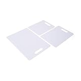 Farberware Plastic Cutting Board Set, Dishwasher- Safe Poly Chopping Board for Kitchen with Easy Grip Handles, Set of 3, White