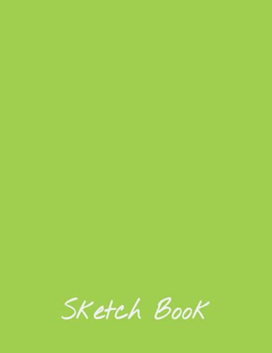 Drawing Sketch Book: Plain Lime Sketch Book: 150 Blank Pages (8.5 inch x 11 inches) for Drawing, Sketching, Shading, and Doodling