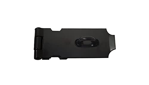 Image of QCAA Safety HASP with Fixed Staple Steel Construction 2-1 /2 inch Inch, Black, 2 Pack, Made in Taiwan