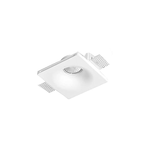 BARCELONA LED - Downlight Led Cuadrado de Escayola Trimless. Plafón Empotrable con casquillo GU10 – Pintable, Lavable, Sin Marco – Iluminación Minimalista para Interior