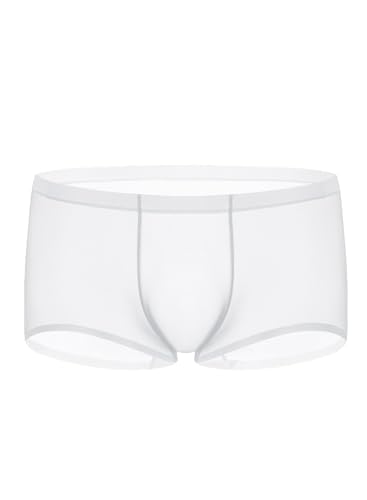 Silk Boxers for Men See Through Underwear Mens Sheer Boxer Briefs Bulge Pouch Soft Short2