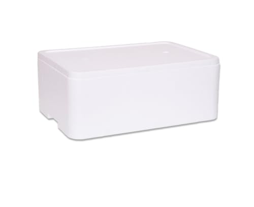 Caja térmica de poliestireno con tapa de 20 kg/29 l, caja térmica para transporte de alimentos