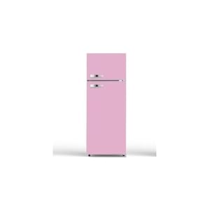 PKM GK210-2 SP Retro Kühl-Gefrierkombination | Pink | Nutzinhalt 208 L | 145 cm | 48 Liter 4 Sterne Gefrierfach | 41 dB | Freistehend | Höhenverstellbare Füße