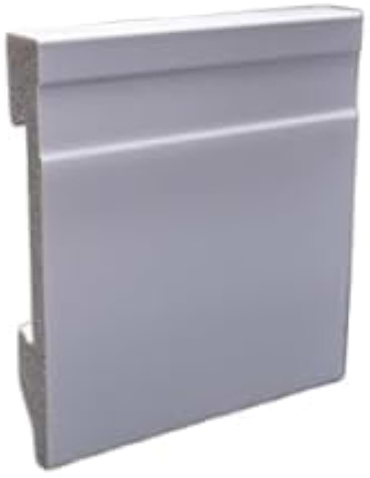Rodapé Branco Frisado em Poliestireno 15cm Acabamento Sofisticado, Resistente à Umidade (2,40m Comp. x 1,5cm Esp. x 15cm Alt.) Ideal para Ambientes Modernos e Elegantes
