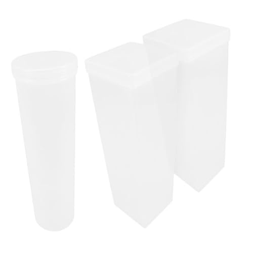 BESTOYARD 3sets 3sets Crisper Food Containers with Lids Cookie Tin Cylinder Cracker Container Airtight Cracker Jar Kitchen Cookie Holder Home Biscuit Container Clear Cracker Holder 3pcs*3