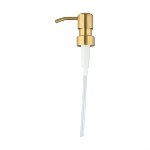 Dispenser Pump Head, Stainless Steel Soap Dispenser Pump Replacement for Push Type Lotion Liquid Bottle(Titanium Gold)