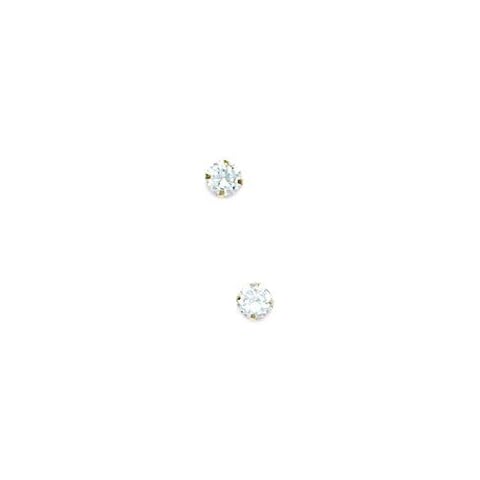 14ct Yellow Gold 3mm Round CZ Cubic Zirconia Simulated Diamond Light Prong Set Earrings Jewelry Gifts for Women Cover