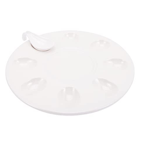 Hemoton White Serving Tray Shrimp Paste Spoons and Scratch-Resistant for Dining