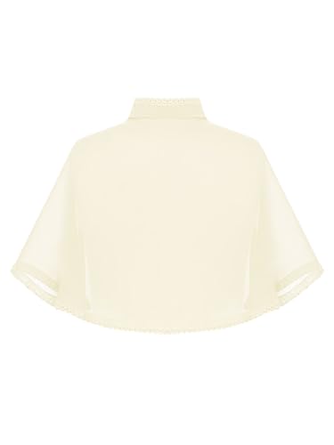 Jelory Kids Girls Chiffon Shawl Wraps Sheer Mesh Cropped Bolero Cardigan Shrugs Flower Girl Dress Cover Up2