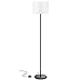 Modern Floor Lamp Simple Design with White Shade, Foot Pedal Switch, 60