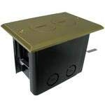 Allied Moulded FB-2 Floor Box Assembly, Includes Duplex Receptacle, Brass Floor Plate