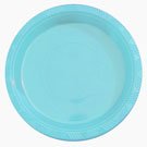 Exquisite Party Solids Light Blue Plastic Plates For Party Supplies 7" Light Blue Disposable Plates Heavy Duty 50 Pcs Plastic Dinnerware Sets Heavy Duty 350 GSM Disposable Dinnerware Set - Thumbnail 2