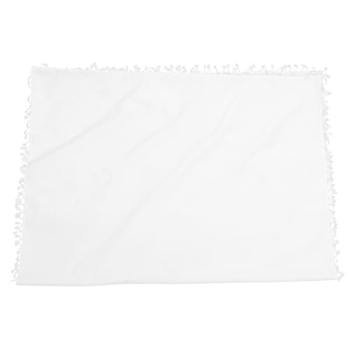 DOITOOL Mantel y Lavable Rectangular Beige de Poliéster Flecos y Ribete de Macramé Adecuado para Decoración de Mesas en Fiestas y Eventos