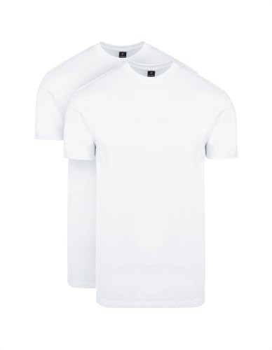 Suitable Obra T-Shirt Hoher Rundhalsausschnitt Weiß 2-Pack - Grösse XXL - Herren - Bekleidung - Regular-fit - Baumwolle -