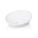KES Lavabo Blanco de Cerámica Lavabo Sobre Encimera Baño Ovalado Blanco 42 x 34 x 14,5 cm BVS124