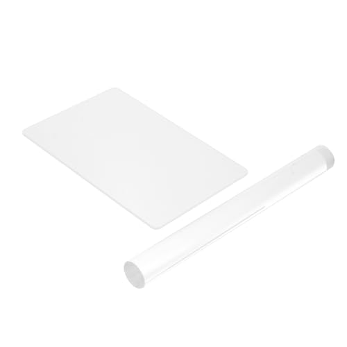 Uonlytech 2Pcs Acrylic Clay Roller with Grid and Sheet Board Essential Modelling Tools for Moulding Clay for DIY Crafts and Sculpting Projects