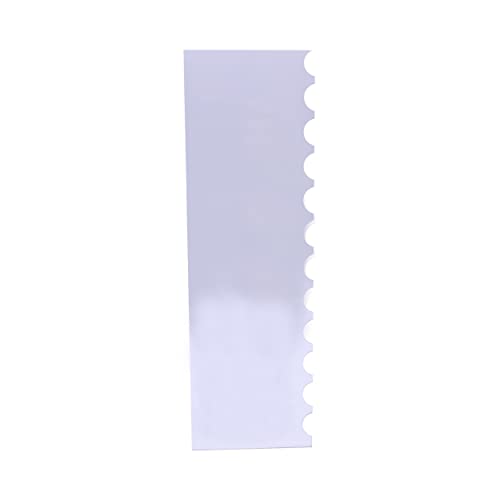 PME PS64 Scallop Edge Side Scraper for Cake Decorating-10 inches, Transparent, 8.89 cm x 25.4 cm