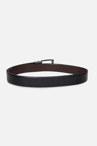 Image of Louis Philippe Men's 100% Italian Leather Dual Tone Zinc Alloy Buckle Formal Reversible Belt
