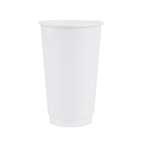 Image of Restaurantware 16 Ounce Disposable Cups, Pack of 25 Double Wall Hot Holders - Lids Sold Separately, Rippled Wall and White Paper Insulation, Ideal for Coffee, Hot Chocolate, Tea, and More
