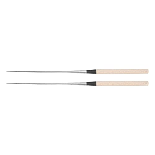 Palillos reutilizables de acero inoxidable de 18 cm con mango de madera para sushi 5