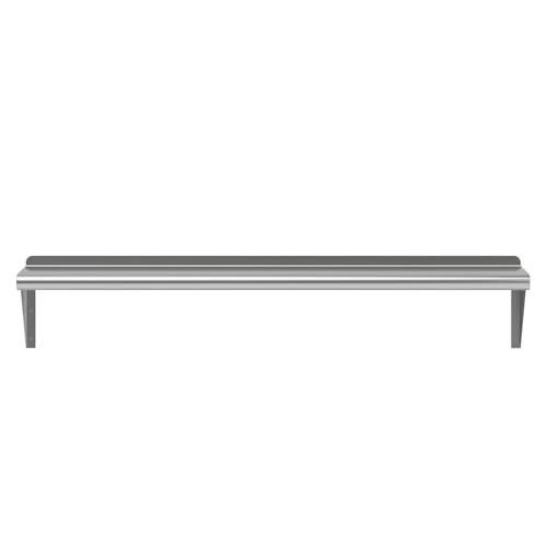 Image of AmGood 10 in. x 48 in. Stainless Steel Wall Shelf | NSF | Metal Shelving | Garage, Laundry, Storage, Utility Room | Restaurant, Commercial Kitchen