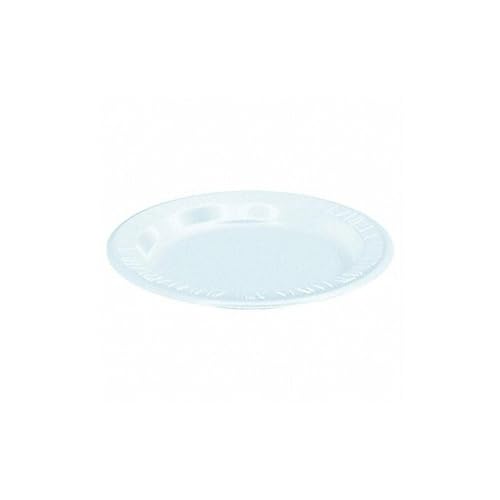 DART 9PWCR Concorde Foam Plate, 9" Diameter, White, 125 Per Pack (Case of 4 Packs)