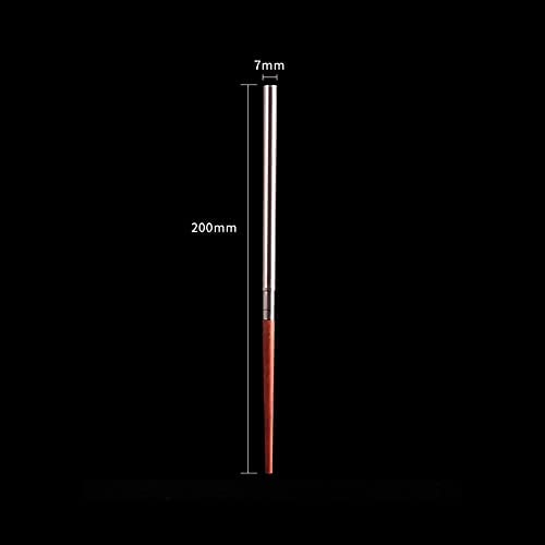Baguettes, Baguettes Chinoises Chop Sticks 1 Pair Wood Stainless Steel Folding Chopsticks for Travel Outside Bivouacking Picnic Foldable Retractable Chopsticks Tableware,