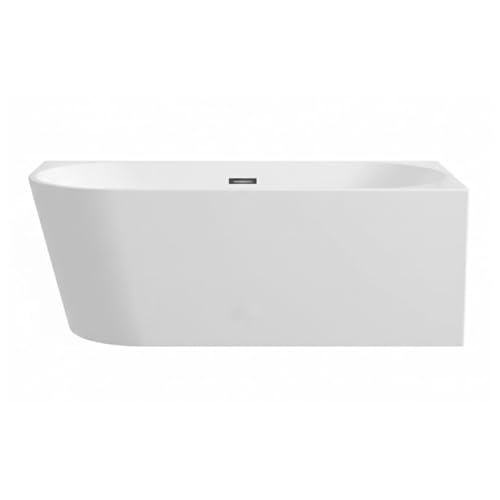 Balneo Baignoire îlot Droite 280 L - Design d’angle minimaliste avec bonde Click-Clack chromée...