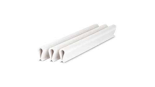FORTENA Befestigungsclips Abschlussclips 10 Stück, Befestigungsschienen für Zaunlatten, Höhe 19 cm, Clips für Sichtschutzleisten (Weiß)