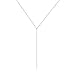 Kyerlyn Silver Lace Chain Y Lariat Necklace Long Drop Lip Chain Pendant Y Necklace for Women Fashion Jewelry