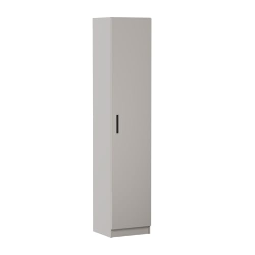 amuéblate Online - Armario Auxiliar Multiusos de Una Puerta y 4 Baldas Alaska, Práctico y Funcional, Color Beige, 37 cm (Ancho) x 180 cm (Alto) x 35 cm (Fondo)