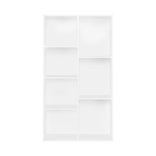 Bibliothèque 7 compartiments 4 niveaux blanc WOLTU