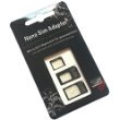 3 adaptadores para tarjetas SIM, microSIM y nanoSIM, 4 en 1 (incluye púa metálica para abrir bandeja del smartphone/tablet)