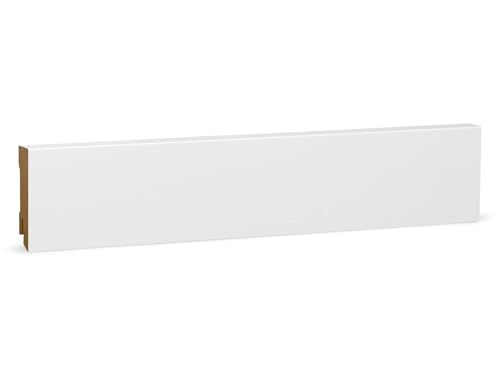 KGM Sockelleiste Modern - MDF weiß direktlackiert RAL9016 - Maße: 2.440 x 16 x 60 mm - 1 Stück
