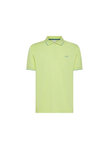 Polo uomo in cotone giallo. SUN68 Polo Manica Corta A35110 Colletto con Riga Piccola Tg. L col. 32 Giallo Limone