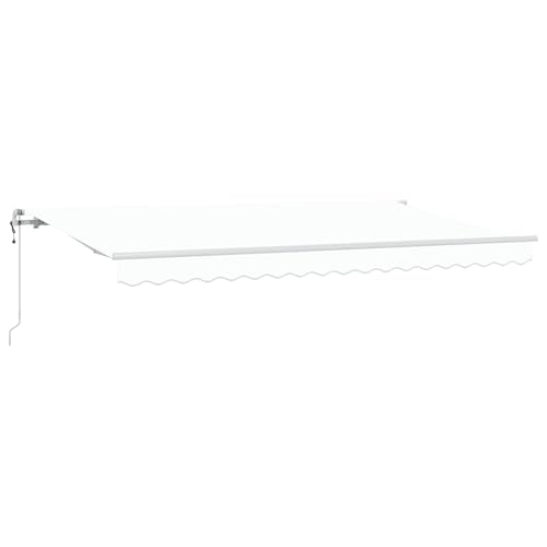 vidaXL Markise mit Handkurbel in Weiß – Elektrisch, 4 x 2 m, aus Metall und polyesterstoff, wasserabweisend, UV-beständig, farbecht, modernes Design, Wandmontage vidaXL Markise mit Handkurbel in Weiß – Elektrisch, 4 x 2 m, aus Metall und polyesterstoff, wasserabweisend, UV-beständig, farbecht, modernes Design, Wandmontage