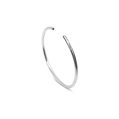 Herren Armreif Silber aus massivem 925er Sterling Silber Armband Männer modisch handgefertigt Armspange größenverstellbar offen | Designer Männerschmuck mit Geschenkbox (rund, poliert) Cover