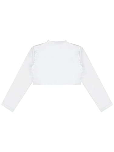 Sywiyi Kids Satin Long Sleeve Bolero Girls Shrug Open Front Cardigan Festival Party Dress Cover up4