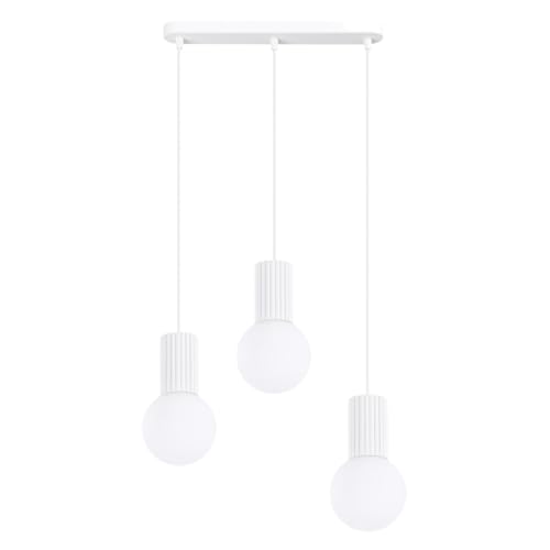 Image of SOLLUX lighting Halo Pendant Light 3 L White