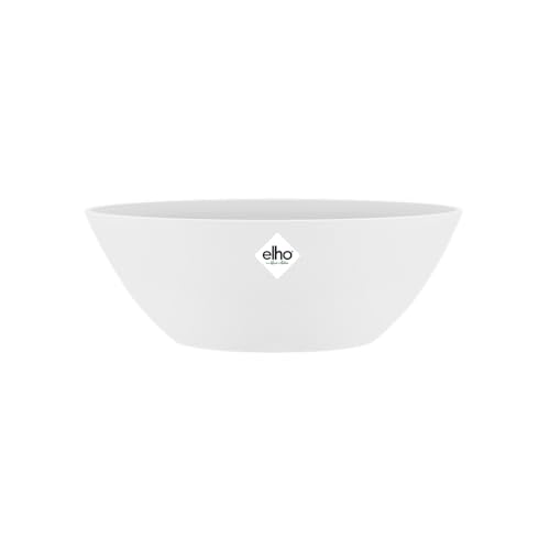 elho Brussels Oval 36 - Blumentopf für Innen - Ø 36.0 x H 13.1 cm - Weiß/Weiss