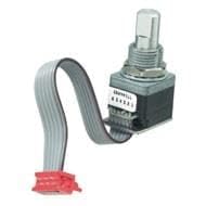 Optical Encoder - Quadrature (Incremental) Output - 16 Pulses per Revolution - 1/4 Dia Flatted End Actuator - 5V - Cable with Connector -Panel Mount.