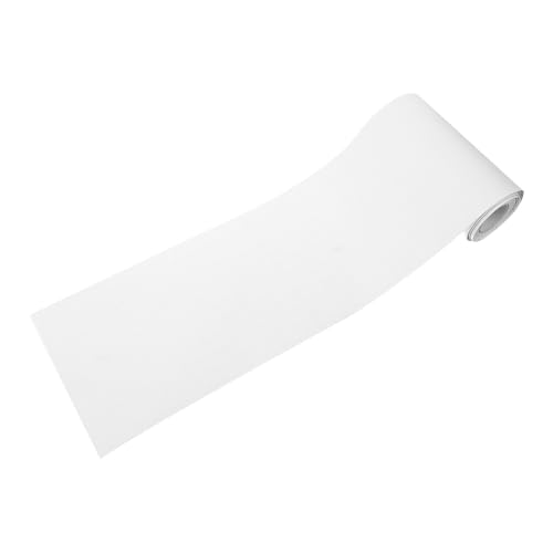 KOCKSHION Self-Adhesive Flexible PVC Skirting Board Trim 5M X 12Cm White Wood Grain Peel and Stick Baseboard Molding for Wall, Door, and Cabinet Edge Protection in Living Room and Hallway