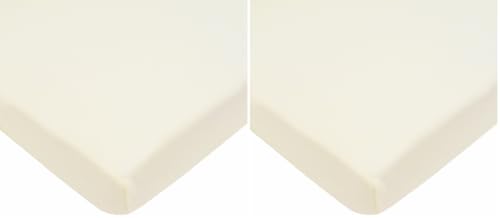 Image of TL Care Cotton Fitted Mini Crib Sheet 38x24, Cream (Pack of 2)