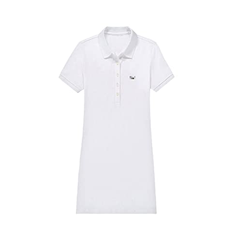Polo coton respirant femme blanc à col revers chic pour le golf L
